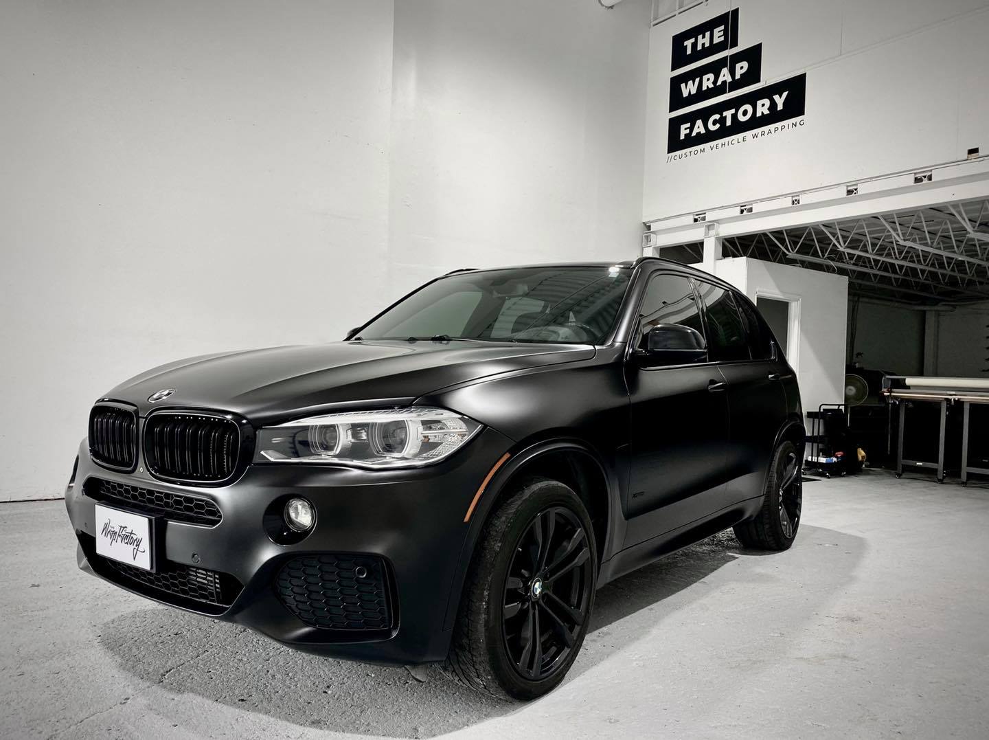 a matte black finish BMW